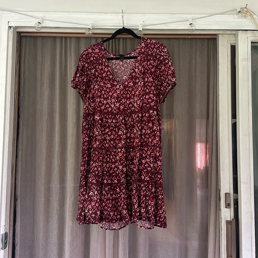 Wild Fable Magenta Floral Mini Dress